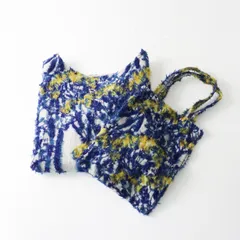 美品 定価 53900円 フォーティファイブアール 45R 45rpm 歳時記ブラウス 重陽 ジャガード 草花 ブルー／【2400015048598】のサムネイル