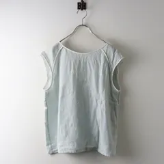 2021SS ミナペルホネン mina perhonen choucho ノースリーブブラウス 40＼ライトブルー 刺繍 コットン ちょうちょ【2400015072685】のサムネイル