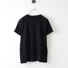 フォーティファイブアール 45R 45rpm 天竺コットンクルーネックTシャツ 3 ブラック／トップス R刺繍 無地【2400015071282】のサムネイル