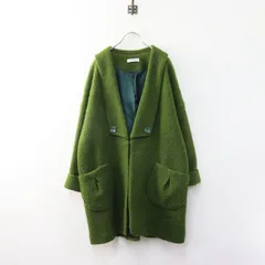 美品 ホコモモラ Jocomomola オーバーサイズニットコート 40 グリーン／アウター羽織り ウール ショールカラー【2400015074764】のサムネイル