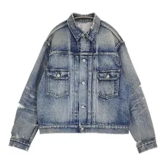 New Manual #006 LV 2ND T-BACK JACKET 定価81400円 ダメージ加工 デニムジャケット インディゴ ブルー メンズ ニューマニュアル【中古】6-0704M♪のサムネイル