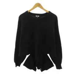 ブラックコムデギャルソン BLACK COMME des GARCONS 20年製 変形 ニット セーター カットオフ 長袖 スコットランド製 XXL 黒 ブラック 1F-N502 0331のサムネイル