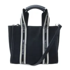 テッドベーカー TED BAKER GEORJEA 2way ショルダーバッグ トート ロゴ プリント キャンバス レザー 黒 ブラック 0608のサムネイル