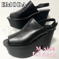 【EMODA】エモダ カバーバルキーサンダル Mサイズ ブラック BK 約14cmヒール 厚底のサムネイル