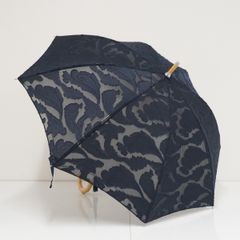 高級傘 福井洋傘 USED品 12本骨 ブルー 青 革手元 ユニセックス 日本製