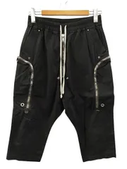 リックオウエンス Rick Owens Drawstring Zip Detail Pants RU01B1348TE ドローストリング ジップディテール パンツ 48 黒 ブラック 半端丈 ボトムス ☆AA★のサムネイル