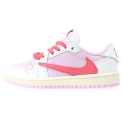 NIKE (ナイキ) ×TRAVIS SCOTT AIR JORDAN1 LOW PS トロピカルピンク ジュニア ローカットスニーカー キッズ IQ7605-101のサムネイル