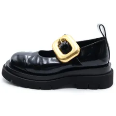 BOTTEGA VENETA (ボッテガヴェネタ) ラグ メリージェーン チャンキーソール レザーダービーシューズ 革靴 ゴールド金具 ブラック レディースのサムネイル