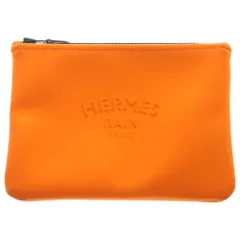 HERMES (エルメス) ネオバン PM フラットポーチ エンボスロゴ ハンドバッグ オレンジのサムネイル