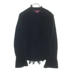 JUNYA WATANABE COMME des GARCONS (ジュンヤワタナベ コムデギャルソン) 05AW スナップボタン ベロア フリル装飾 ノーカラー ジャケット ブラック レディース UP-J014 AD2005のサムネイル