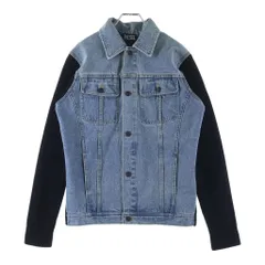 DIESEL (ディーゼル) ニット切替 デニムジャケット コットン×ウール アウター #S ブルー/ブラックのサムネイル