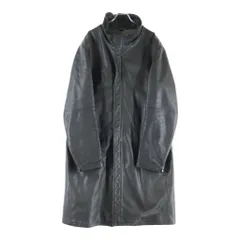 EMPORIO ARMANI (エンポリオアルマーニ) カウレザー ロングコート グレー #50のサムネイル