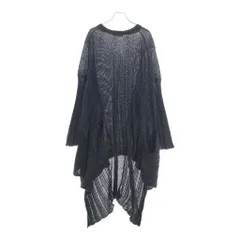 Yohji Yamamoto POUR HOMME (ヨウジヤマモト プールオム) 19SS オーバーサイズ リネン プルオーバーサマーニットセーター ブラック HH-K19-373のサムネイル