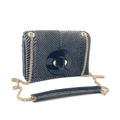 ■美品■GIORGIO ARMANI ジョルジオアルマーニ　チェーンショルダーバッグ　フォーマルバッグ　ベルベット調(ビスコース×シルク) ラムレザー　グレー　ゴールド金具　斜めがけ　クロスボディ　レディース　タグあり　イタリア製のサムネイル