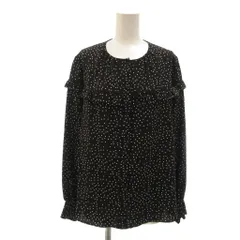 N.Natural Beauty Basic N.ナチュラルビューティーベーシック 美品 ブラウス シャツ M 黒 ブラック ドット柄 フリル 長袖 /NU ■ECF007のサムネイル