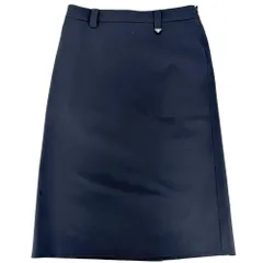 【大売出し】 プラダ スカート レディース トライアングルロゴ シンプル ボトムス 服 アパレル PRADA 40 ネイビー 紺 ポリエステル  エラスタン   美品【中古品】のサムネイル