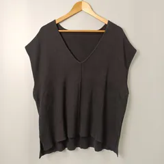 アンティカ antiqua patterntorso Vネックニットベスト【F】ブラック／黒のサムネイル