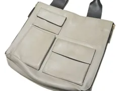 MARNI マルニ レザー トートバッグ ☆ マルチポケット デザイン グレー