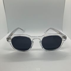 ■A.KJÆRBEDE 선글라스 ZAN 클리어 프레임 블랙 렌즈 Danish Design 라운드형 유니섹스 중고