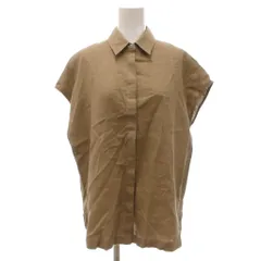 ジムトンプソン JIM THOMPSON 美品 ノースリーブシャツ ブラウス 6 茶 ブラウン 麻 リネン 比翼 /JI ■ECF007のサムネイル