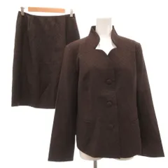 タルボット TALBOTS セットアップ ジャケット スカート 10 茶 ブラウン ロング丈 ドット柄 スタンドカラー 長袖 /SC ■ECF007のサムネイル
