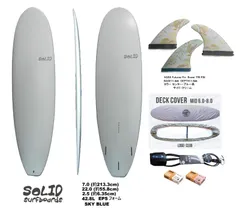 送料無料（一部除く）☆SOLID MID SURFBOARD 7'0 SKY BLUE 付属品付