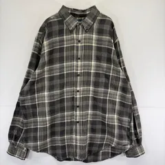 古着 ラルフローレン RALPH LAUREN 長袖シャツ ロゴ 刺繍 ネルシャツ　大きいサイズ 2XL  グレー チェック メンズのサムネイル