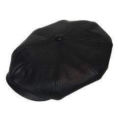 USA製ニューヨークハットLambskin Big Apple本革レザー大ぶり黒 - メルカリ