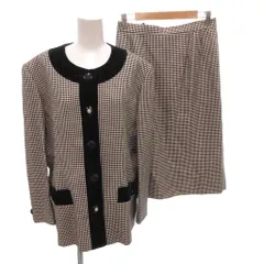 ジバンシィ GIVENCHY セットアップ スーツ フォーマル ジャケット スカート ビジュー バイカラー ひざ丈 13 白 ホワイト 黒 ブラック /FF ■ECG007のサムネイル