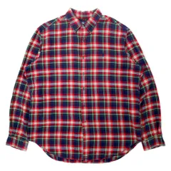 Ralph Lauren ボタンダウン フランネルシャツ XL レッド チェック コットン CLASSIC FIT スモールポニー刺繍のサムネイル