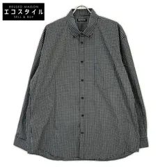 BALENCIAGA　バレンシアガ　5556878 18SS ブラック バックロゴプリント チェック 長袖シャツのサムネイル