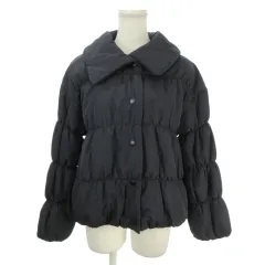 ショコラフィネローブ chocol raffine robe 中綿ジャケット 上着 F 紺 ネイビー ビッグカラー 長袖 ギャザー /AO16 ■GY70のサムネイル