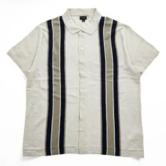 J.CREW 半袖 サマーニット ポロシャツ XL ベージュ ネイビー S/S POLO SWEATER AM600のサムネイル