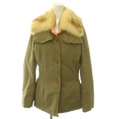 エルマノシェルビーノ ERMANNO SCERVINO ダウンジャケット ファー ミリタリー アウター 42 カーキ /HS ■GY62のサムネイル