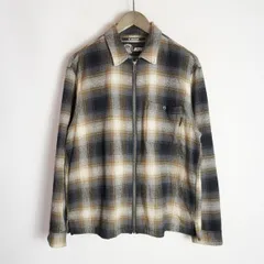 美品 Avirex アヴィレックス OMBRE CHECK ZIP UP SHIRT オンブレチェック ジップアップ シャツ ジャケット 783-5220013 茶系 3208Q★2のサムネイル