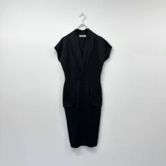 JIL SANDER ジルサンダー ストレッチ Vネック ドレス ワンピース ブラック 系 サイズ 36 807-0025のサムネイル