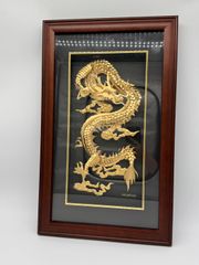 風水開運黄金絵画＊光黄金風舞 金龍神 ドラゴンアート 金運財 出世