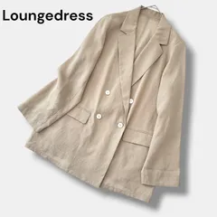ラウンジドレス リネンライク シアー ジャケット  2025年モデル LOUNGEDRESS  美品 ベージュ  テーラード ダブル フリーサイズ 手洗い可 軽羽織 6JL051のサムネイル