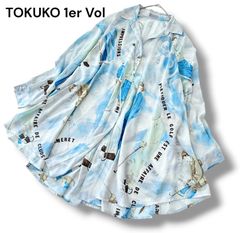 TOKUKO 1er VOL トクコプルミエヴォル リネン肩リボン刺繍ブラウス 