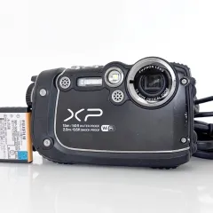 【フジフイルム】FUJIFILM FinePix XP200 ブラック デジタルカメラ +バッテリー +充電器 #U446のサムネイル