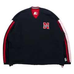STARTER 90年代 リバーシブル ピステ プルオーバー ナイロンジャケット XL ブラック レッド カレッジ NEBRASKA HUSKERSのサムネイル