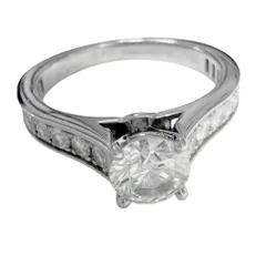 【大売出し】 カルティエ 指輪 レディース 1895 ソリテールリング ジュエリー ハーフエタニティ 43サイズ CARTIER Pt950プラチナ    ダイヤモンド0.43ct 約3号 約3.2g【中古品】のサムネイル
