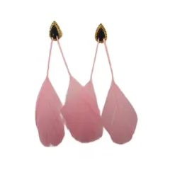 トーガ TOGA アーカイブス ARCHIVES フェザーピアスドイヤリング Feather pierced earrings スタッドピアス メタル ONE 黒 ブラック ピンク ゴールドカラー TA12-AK058 /YTのサムネイル
