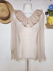 極美品✨ 白❤️ シップスエニィ カラー シャーリング ヨーク ブラウス
