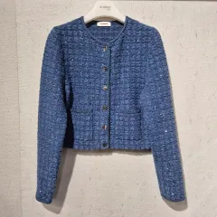 サンドロ ツイード ジャケット ブルーのサムネイル