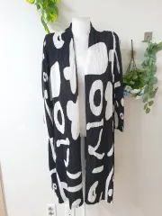 55 99 LIE SANGBONG EDITION 20ss プリーツ カーディガン ブラックホワイトのサムネイル