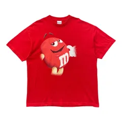 USA 古着 m&m's エムアンドエムズ チョコレート レッド 企業系 Tシャツ プリント メンズ2XL レッド キャラクター 大きいサイズ BA6530のサムネイル