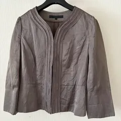 アナイ　ANAYI  ノーカラー　ジャケット リネン混　七分袖　薄手のサムネイル