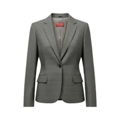 3g18 MaxMara マックスマーラ テーラードジャケット ブレザー グレンチェック アウター 42サイズ グレー レディース 女性用u02tのサムネイル