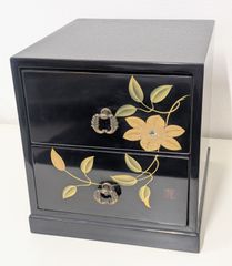 漆器 小引き出し 3段 鉄線蓮 螺鈿 蒔絵 伝統工芸 小物入れ - メルカリ